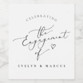 Elegante kalligrafie script verlovingsfeest wijn etiket (Enkel label)