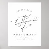 Elegante kalligrafie script verlovingswelkom poster (Voorkant)