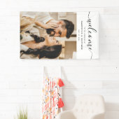 Elegante kalligrafie script Welkom op de bruiloft Spandoek (Insitu)