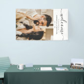 Elegante kalligrafie script Welkom op de bruiloft Spandoek (Beurs)