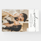 Elegante kalligrafie script Welkom op de bruiloft Spandoek (Horizontaal)