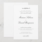 Elegante kalligrafie script witte islamitische bru kaart (Voorkant / Achterkant)
