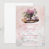 Elegante kalligrafie shabby chic  theefeest kaart (Voorkant / Achterkant)