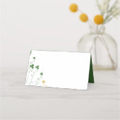Elegante kalligrafie Shamrock Wildflower bruiloft Plaatskaartje (Achterkant)