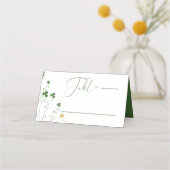 Elegante kalligrafie Shamrock Wildflower bruiloft Plaatskaartje (Voorkant)