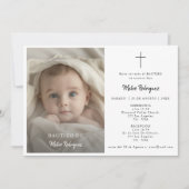 Elegante kalligrafie Spaans Bautizo Foto Kaart (Voorkant)