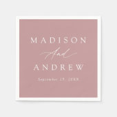 Elegante kalligrafie stoffige Roos bruiloft Servet (Voorkant)