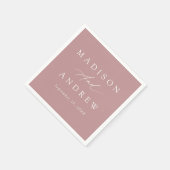 Elegante kalligrafie stoffige Roos bruiloft Servet (Hoek)