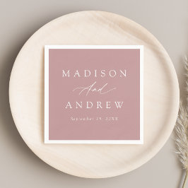 Elegante kalligrafie stoffige Roos bruiloft Servet