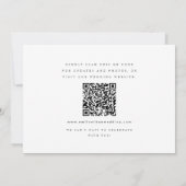 Elegante kalligrafie strand foto QR-code bruiloft Kaart (Achterkant)