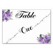 Elegante kalligrafie tafel een tafel nummer kaart (Achterkant)