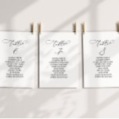 Elegante kalligrafie tafel nummer 7 zitplaatsen ka kaart