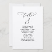 Elegante kalligrafie tafel nummer 8 zitplaatsen ka kaart (Voorkant)