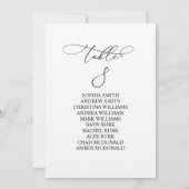 Elegante kalligrafie tafel nummer 8 zitplaatsen ka kaart (Achterkant)