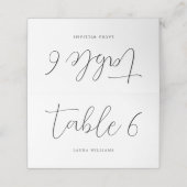 Elegante kalligrafie tafelkaart voor de bruiloft plaatskaartje (Buitenkant ongevouwen)