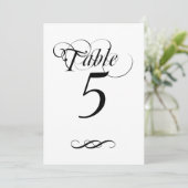 Elegante kalligrafie tafelnummer (Staand voorkant)