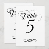 Elegante kalligrafie tafelnummer (Voorkant / Achterkant)