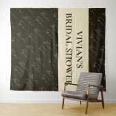 Elegante kalligrafie tekstpatroon bruids achtergro wandkleed (In Situ (horizontaal))