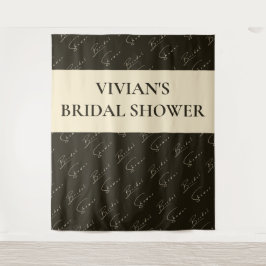 Elegante kalligrafie tekstpatroon bruids achtergro wandkleed