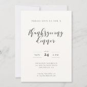 Elegante kalligrafie Thanksgiving diner Kaart (Voorkant)