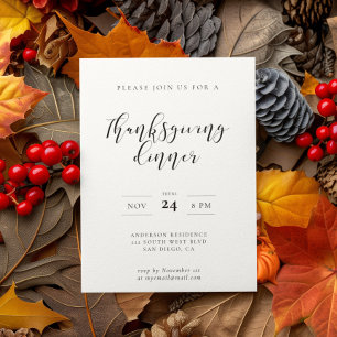 Elegante kalligrafie Thanksgiving diner Kaart