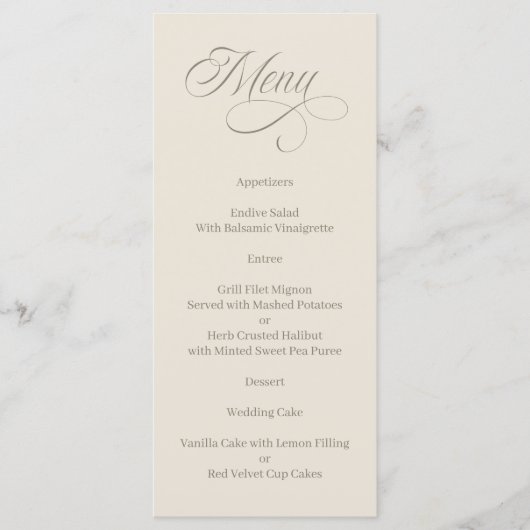 Elegante kalligrafie Toscaanse villa menu (Voorkant)