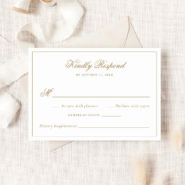 Elegante Kalligrafie Traditionele Gouden Bruiloft  Kaart