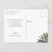 Elegante kalligrafie Tropic Huwelijksfoto Bedankt Briefkaart (Achterkant)