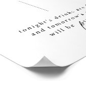 Elegante kalligrafie trouw open bar drankjes bord poster (Hoek)