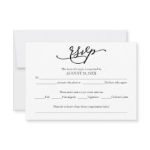 Elegante kalligrafie trouw RSVP kaart