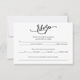 Elegante kalligrafie trouw RSVP kaart