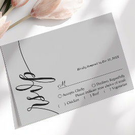 Elegante kalligrafie trouw RSVP kaart in zachte gr