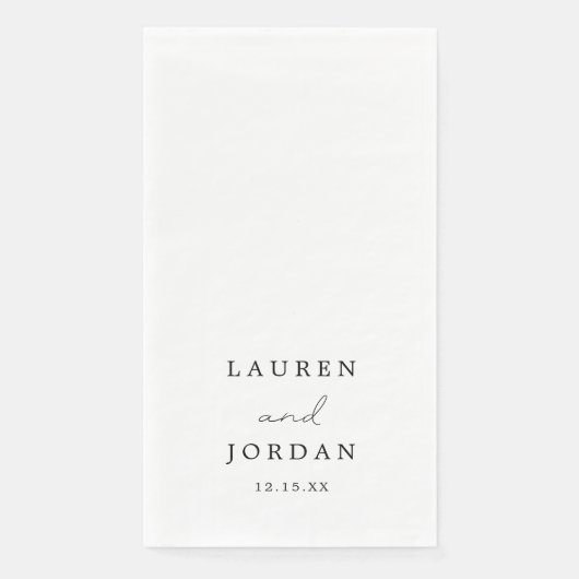 Elegante kalligrafie trouwdag servet (Voorkant)