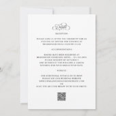 Elegante Kalligrafie Trouwdetails Zwart & Wit Kaart (Achterkant)