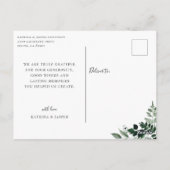 Elegante kalligrafie trouwfoto bedankje briefkaart (Achterkant)