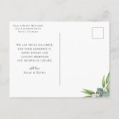 Elegante kalligrafie trouwfoto bedankje briefkaart (Achterkant)