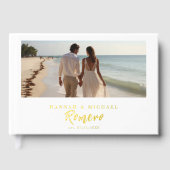 Elegante kalligrafie trouwfoto gastenboek (Voorkant)