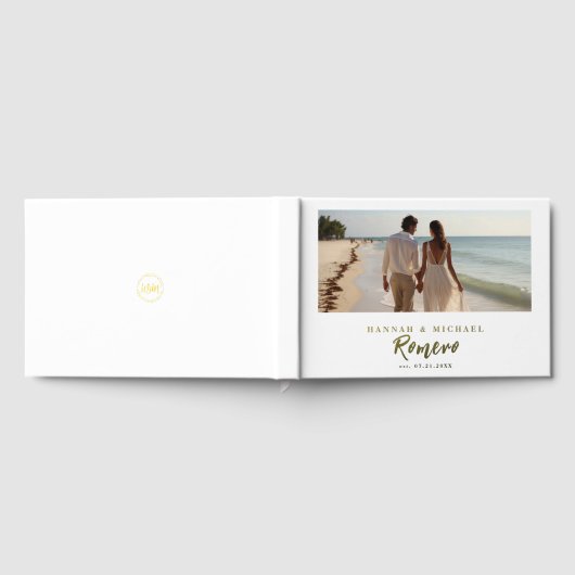 Elegante kalligrafie trouwfoto gastenboek (Volledig)