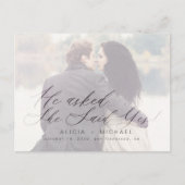 Elegante kalligrafie trouwfoto opslaan de datum aankondigingskaart (Voorkant)