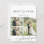 Elegante kalligrafie trouwfoto's Dank u kaart (Voorkant)