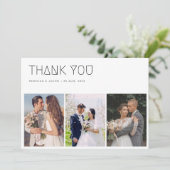 Elegante kalligrafie trouwfoto's Dank u kaart (Staand voorkant)