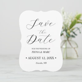 Elegante kalligrafie trouwkaart save the date kaar kaart