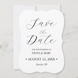 Elegante kalligrafie trouwkaart save the date kaart