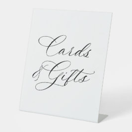 Elegante kalligrafie trouwkaarten & geschenken sok reclamebord met voetstuk