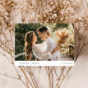 Elegante kalligrafie trouwreactiekaart RSVP Briefkaart