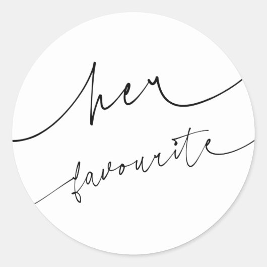 Elegante kalligrafie Trouwtaart Topper voor haar Ronde Sticker (Voorkant)