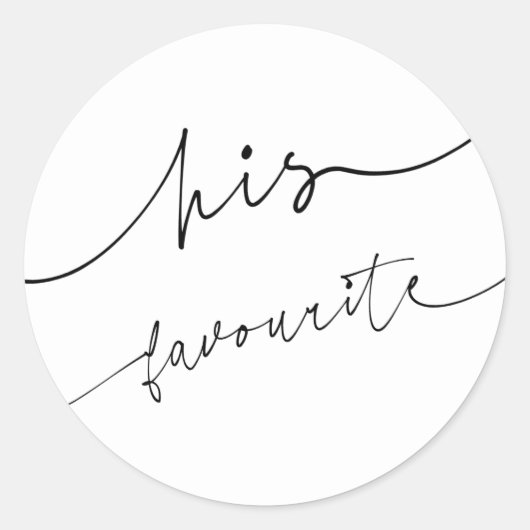 Elegante kalligrafie Trouwtaart Topper voor hem Ronde Sticker (Voorkant)