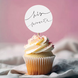 Elegante kalligrafie Trouwtaart Topper voor hem Ronde Sticker