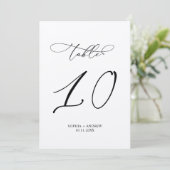 Elegante Kalligrafie Trouwtafel nummer 10 Kaart (Staand voorkant)