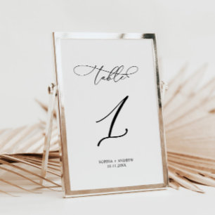 Elegante kalligrafie Trouwtafel nummer 1 Kaart